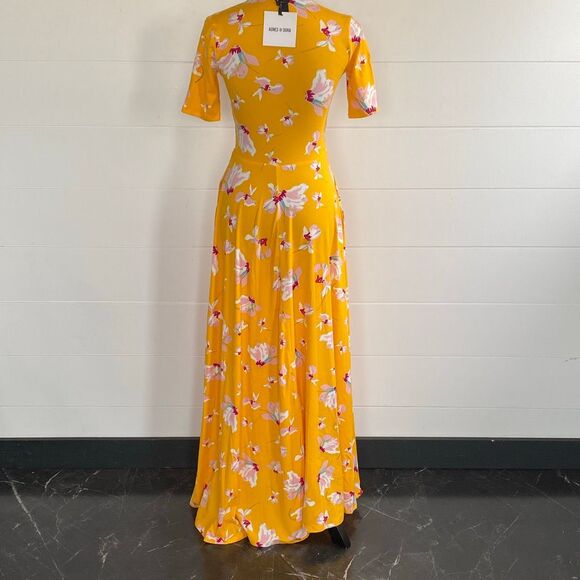 Agnes & Dora Essential Maxi Dress Baby Suede Falling Iris Gold - Sz S NWT/001 - Picture 7 of 12